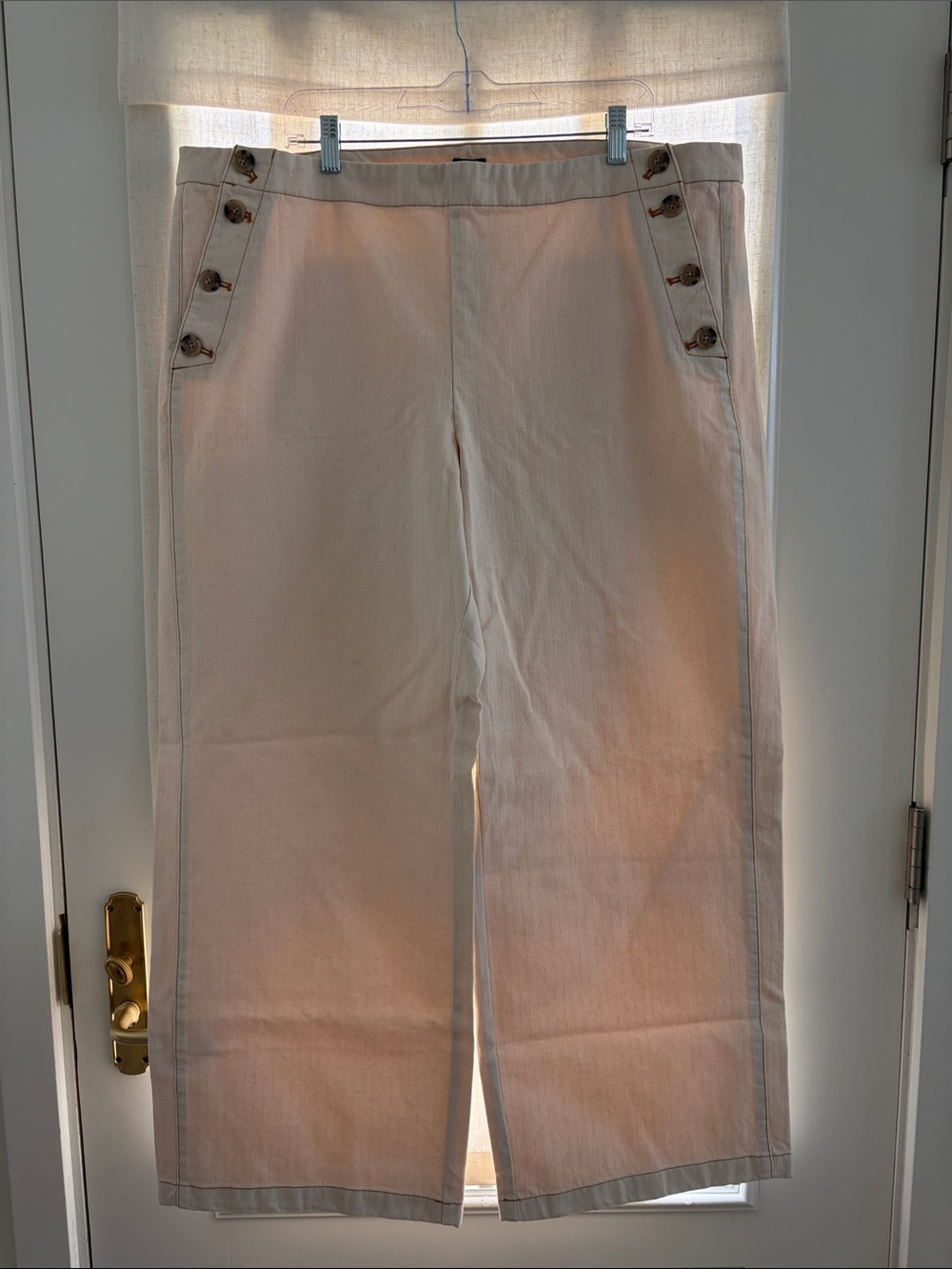 J. Crew Cream Herringbone Wide-Leg Pants  size 20